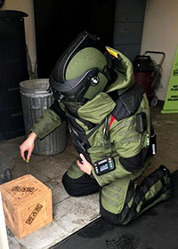 Bomb Suit and Suspicious Package