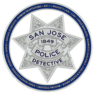 San Jose Police Detective Badge with Circle