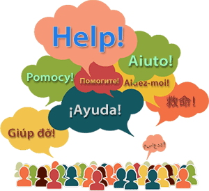 help languages graphic