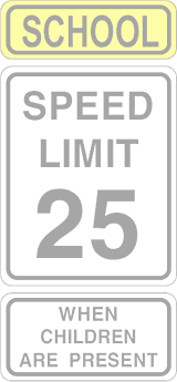 school speed limit sign